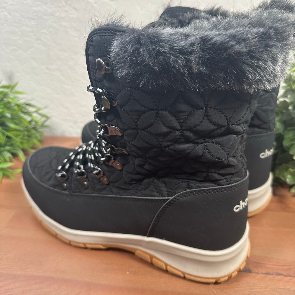 Chooka Women's Belltown Mid Faux Fur Black Boots Size 9 - Picture 7 of 9